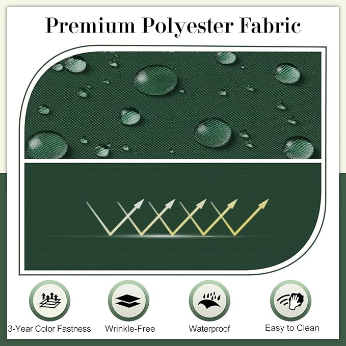 Cozyide Outdoor Chair Cushions, Waterproof Patio Seat Cushions with Adjustable Straps, Square Corner Patio Chair Cushions for Garden, Dark Green, 18.5x16x3 Inch (Pack of 4)