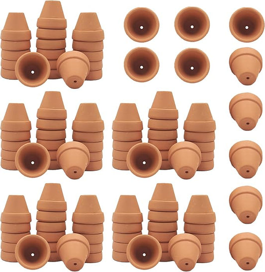 Yishang Mini Terracotta Pots with Drainage Holes - 1.2 inches Succulent Cactus Nursery Planter,Tiny Clay Nursery Pots for Indoor/Outdoor Mini Plant, DIY Crafts, Wedding Favors(100 Pack)