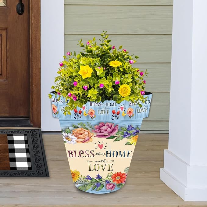 Briarwood Lane Spring Planter 14" x 15" x 15" Bless This Home with Love Large for Spring Planter