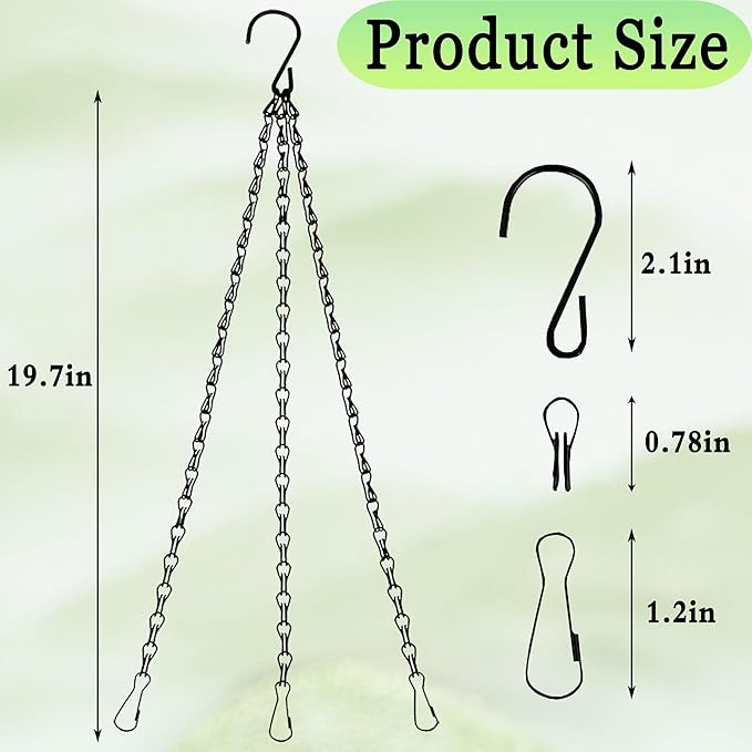 6pcs19.7inch Hanging Basket Planter Hanging Chain，Replacement Plant Hangers for Bird Feeders,Planters Wind Chimes and Decorative