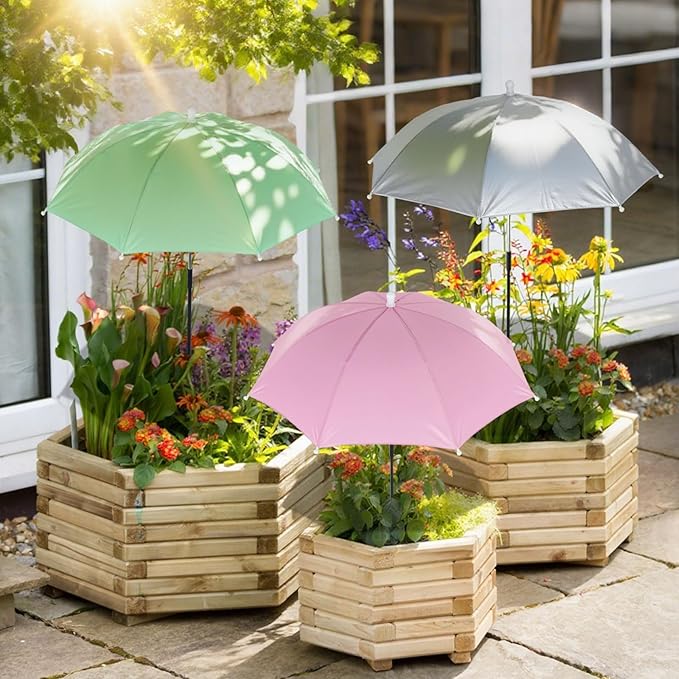 Plant Umbrellas for Outdoor Plants, 24" Garden Plant Umbrella Sun Shade Cover for Potted Plants, Garden Beds and Flower Pots, Provide Sun Protection to ‌Shield Plants from UV Rays Block Blazing Sun