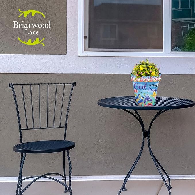 Briarwood Lane Spring Planter 8.5" x 8.5" x 8.5" with God Small for Spring Planter
