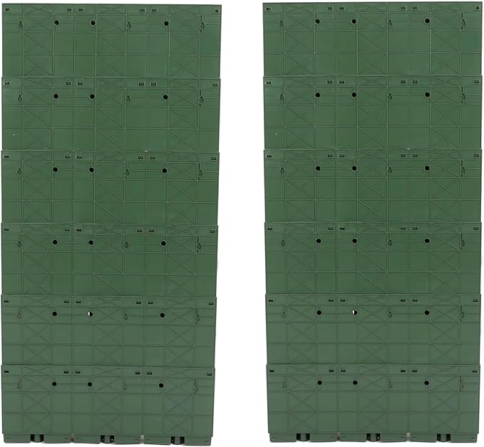 2 PCS Self-Watering Wall Planter, Wall-Mounted Vertical Garden Planter with 36 Pots for Indoor Outdoor Flowers Vegetables Herbs (Army Green)