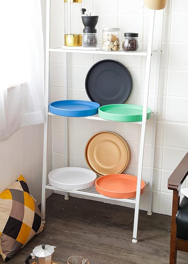 15 Inch Ceramic Saucer - Ceramic Drainage Tray for Plant Pot (Matte Black)