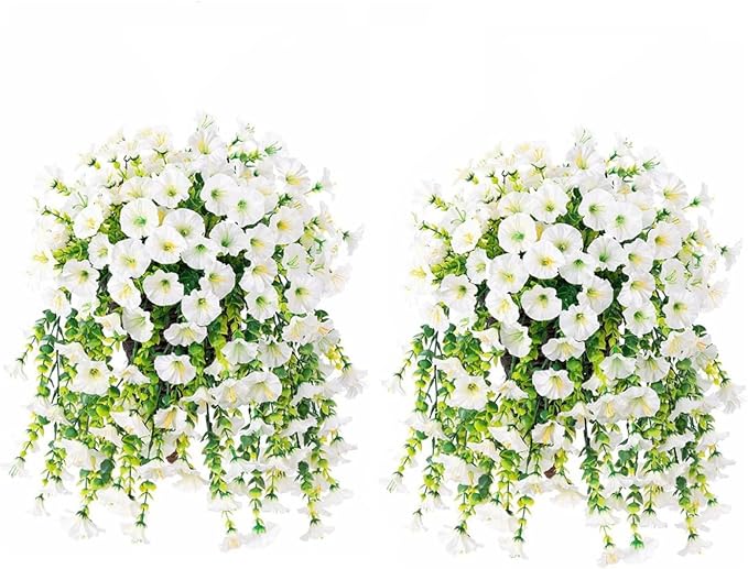 Ochine 2Pcs Artificial Hanging Flowers Plants for Outdoor Fall Decoration, Artificial Hanging Fall Flowers Realistic Faux Flowers for Planter Patio Porch Garden Autumn Harvest Thanksgiving Home Decor