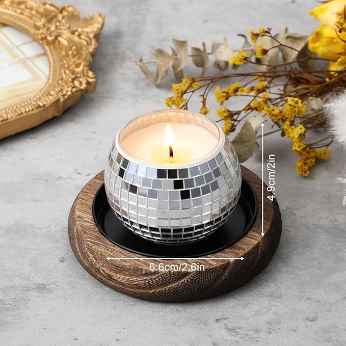 12 PCS Disco Ball Candle Holder, Silver Disco Ball Vase 2x2.6Inch Multifunctional Pencil Cup Discos Flower Vase Discos Balls Centerpieces for Wedding Centerpieces,Birthday,Office,Bedroom Decor