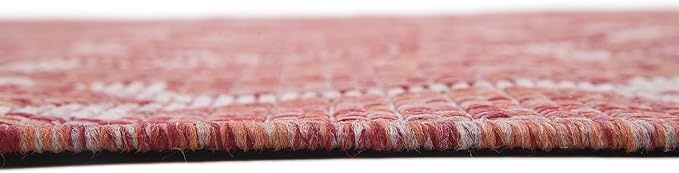 Unique Loom Outdoor Trellis Collection Area Rug (5' 3" x 8' Rectangle, Rust Red/ Ivory)