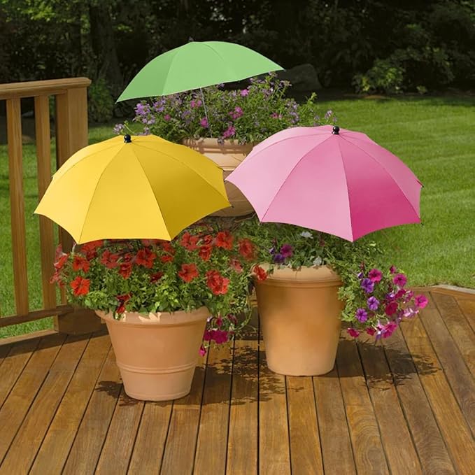 3Pcs Plant Umbrellas for Outdoor Plants, 24" Larger Adjustable Portable Plant Shade Cloth Umbrella, 52" Higher Garden Umbrella Windproof, Sun Shade for Plants, Potted Plants