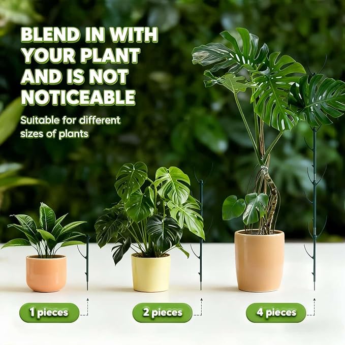 10 Pack Stackable Monstera Plant Support, Garden Plant Support Stakes for Indoor Outdoor Plants, Climbing Plant Support Structures Plant Holder Stick Moss Pole for Support Tall Potted Plants