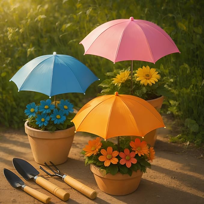 Plant Umbrellas For Outdoor Plants – Adjustable Garden Umbrella For Potted Plants – UV Protection Plant Shades For Outdoor Plants – Easy Installation Sun Shade (with Small Tools)