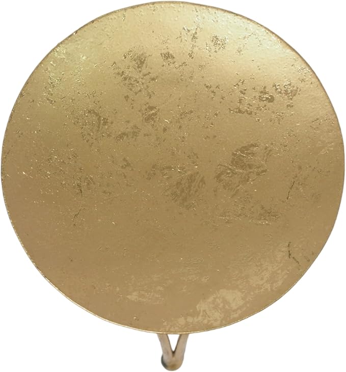 Hosley® Iron Pillar Candle Holders 4 Inch Diameter Tripod Stand Table Centrepiece Perfect for Home Decor, Wedding, Parties, Living Room Pack of 2, Gold