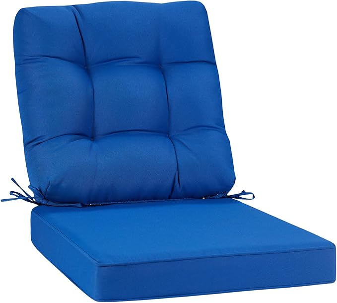 JMGBird Seat/Back Outdoor Chair Cushion Tufted Pillow, Deep Seat Cushion Set 22"x22", Outdoor Cushion for Patio Furniture