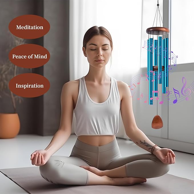 Large 37 Inch Large Aluminum Wind Chimes Outdoor Zen Wind Chimes for Garden, Patio, Yard Decoration Classic Design with Wind Catc her Unisex Gift Idea for Birthday, Housewarming