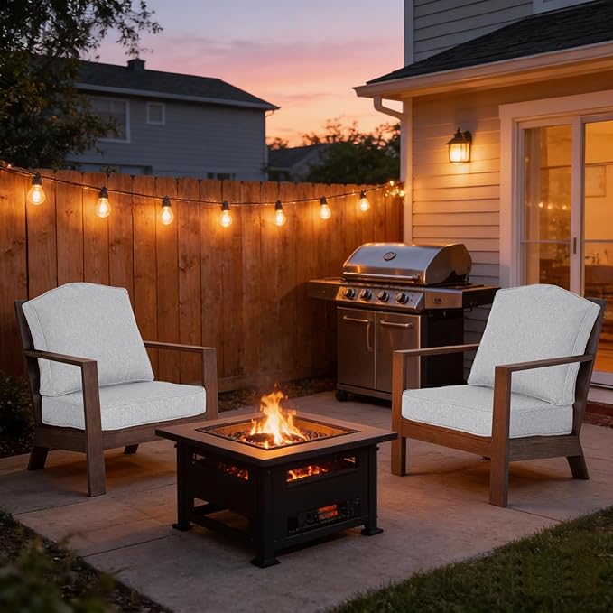 20"x21.5" Outdoor Deep Seat Patio Cushions Set of 1, Outdoor Chair Cushions Bottom Resilient Foam Filling Water-Resistant UV Resistant Weather Resistant with YKK Zippers,Stone Gray