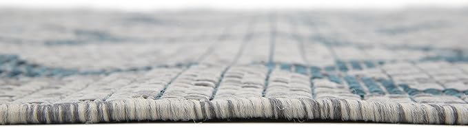 Unique Loom Outdoor Trellis Collection Area Rug (6' 1" x 9' Rectangle, Gray/ Ivory)