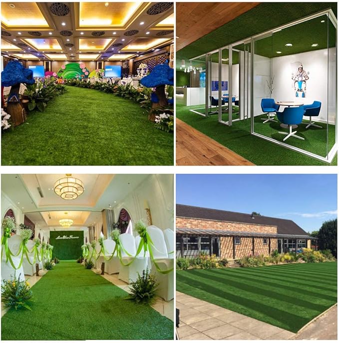 Petgrow Synthetic Artificial Grass Turf 13FTX25FT for Indoor Outdoor Dog Synthetic Grass Mat, Party Wedding Christmas Balcony Garden Astro Turf Rug,Drainage Holes Faux Fake Grass Rug Carpet for Pets