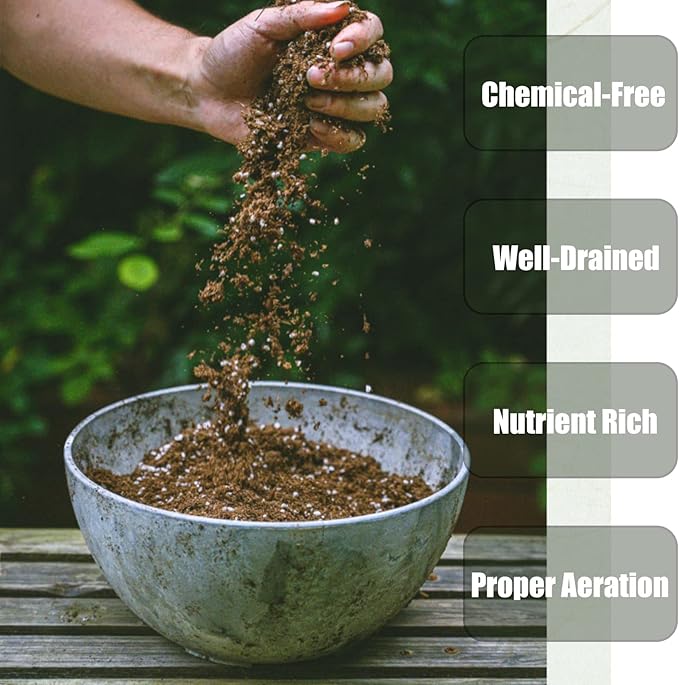 Organic Potting Soil Mix for All Indoor & Outdoor Small Containers Including Herbs, Vegetables, and Flowers 2 qt