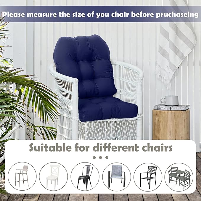 Indoor/Outdoor Wicker Chair Cushions Set of 2 Waterproof Rocking Chair Cushion Pad,2 Pieces 18.5in*18.5in Round Corner Patio Chair Cushion Red