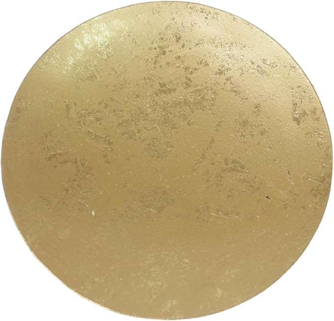 Hosley Set of 2 Gold Iron Pillar Candle Holder Plates – 4-Inch Decorative Round Trays for Pillar Candles – Ideal for Weddings, Special Occasions, Home Décor, and Pedestal Displays
