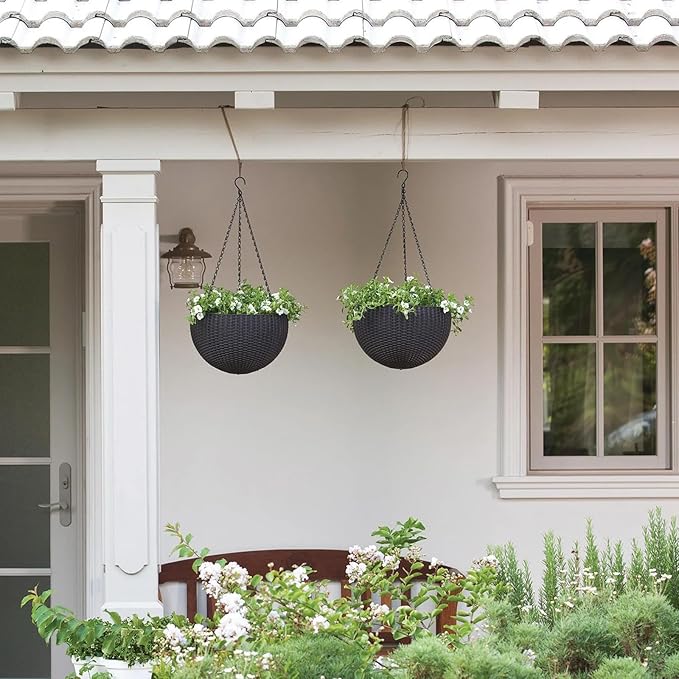KEILEOHO 2 Pack Black Metal Hanging Chains, 312 Inch Hanging Basket Chain with Hang Buckles S Hooks for Bird Feeder, Picture, Wind Chimes, Lanterns, Wind Chimes, Planters, Outdoor Indoor Decor
