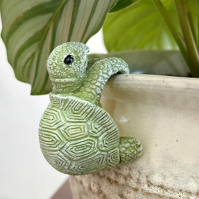 Funny Planter Pillow Turtle Potted Plant Decoration Used as Outdoor Patio Climbing Frame Lovely Garden Decorations and Planter Accessories (B)
