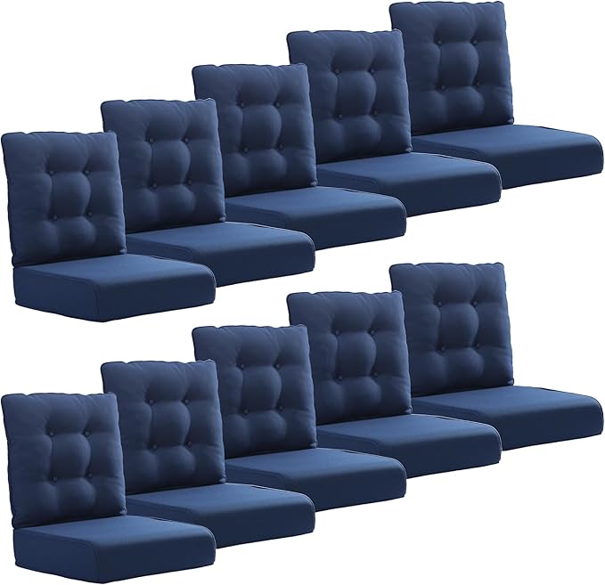 Joyside Outdoor Chair Cushions Set, 22x25/22x24 Inch Patio Furniture Cushions, 6’’ Thick, Water Resistant & Fade Resistant, Outdoor Replacement Cushions for Seat and Sofa