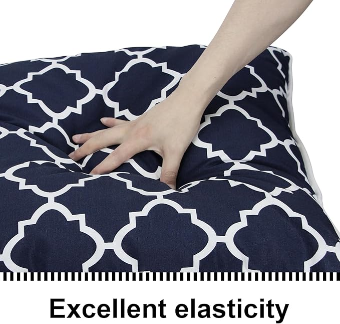 Outdoor Loveseat Cushion Set 44'' x 24'', Outdoor Cushions for Patio Furniture with Fastness Cover, Water Repellent Outdoor Seat Cushion and Couch Back Cushions for Bench, and Swing (Blue Plaid)
