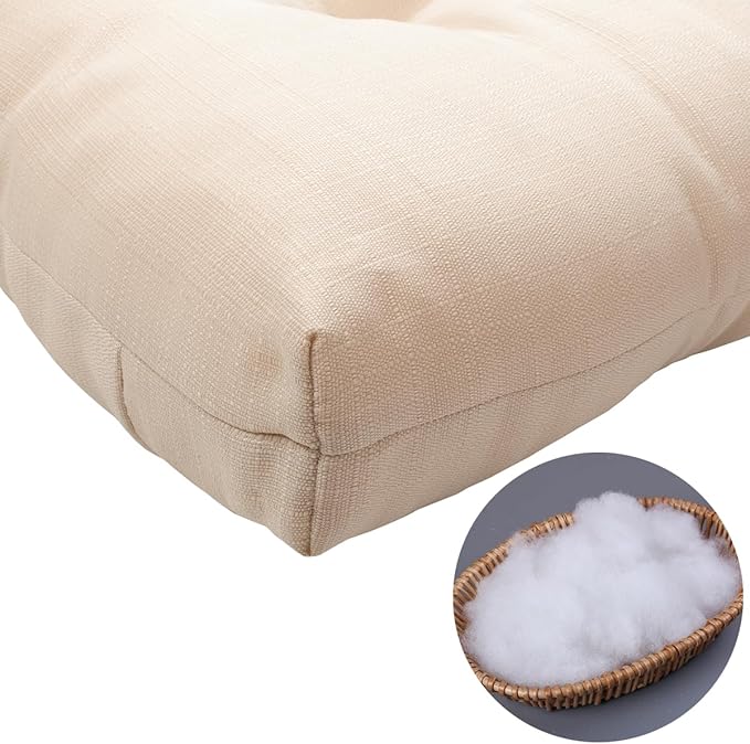 FUNHOME Outdoor Bench Cushion 45 x18 inch with Non-Slip Grips,Water Resistant Porch Swing Cushion,Bench Pillow Pads,Tufted Cushions for Patio Garden Furniture,45" Seat Cushions(Antique Beige)