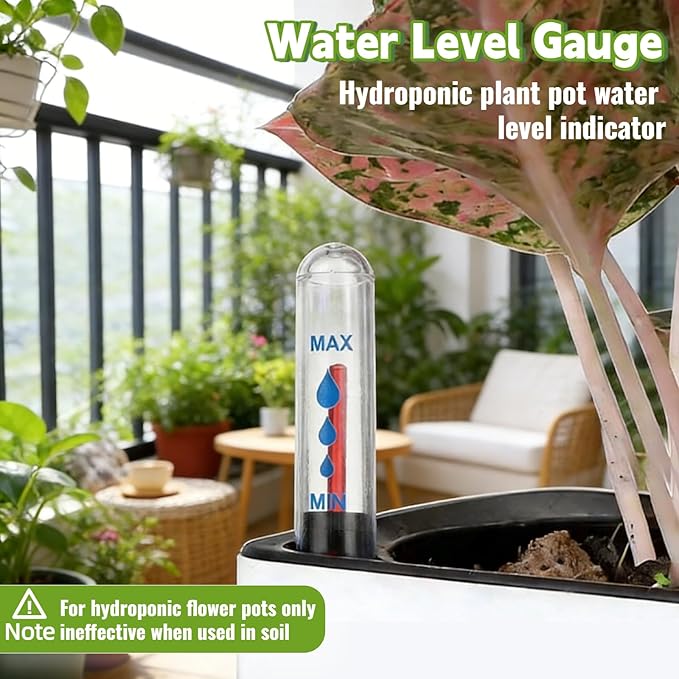 Water Level Gauge - 4 Pack Plant Water Meter for Flower Pots Soil Moisture Indicator No Battery Needed for Garden and Home Use