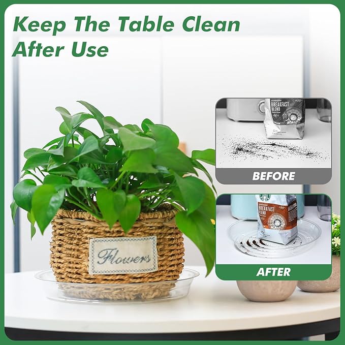 60 Pack 12 Inch Plant Saucer Clear Plant Saucers for Outdoors Plants Drip Trays Extra Large Pot Saucer No Holes Pot Saucers Planter Trays for Outdoor Plants Bulk Plastic Tray for Flower, Potted Tree