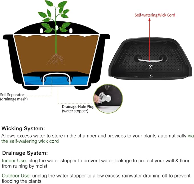 ORIMERC 9.8 inch 3 Pack Wall Hanging Planters Pots for Indoor Plants Wall Plants Holder with Drainage Hole Balcony Planters Railing Hanging Pot Fence Vertical Living Mount Outdoor with Hooks/Screws