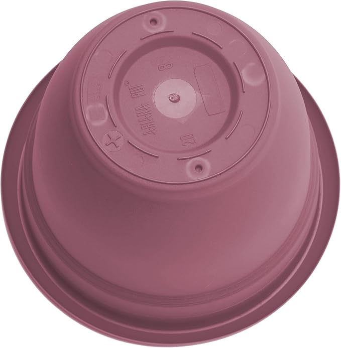 Bloem Ariana 16" Dusty Rose Round Self-Watering Resin Planter Pot - Rolled Rim Indoor and Outdoor Gardening Planter