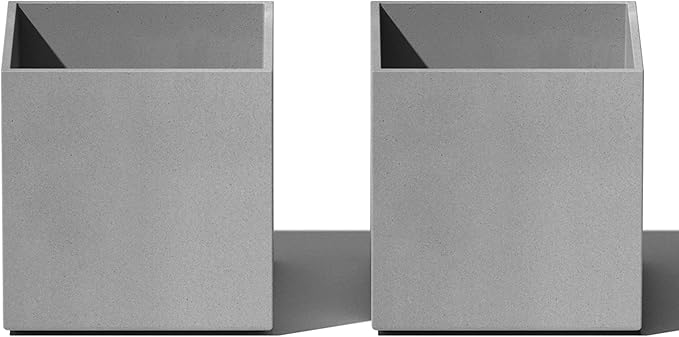 Veradek Forma Series Cube Planter - Square Planter for Window Sill/Table Decor | Made from Plastic-Stone Material | Modern Décor for Succulents, Indoor Small Plants