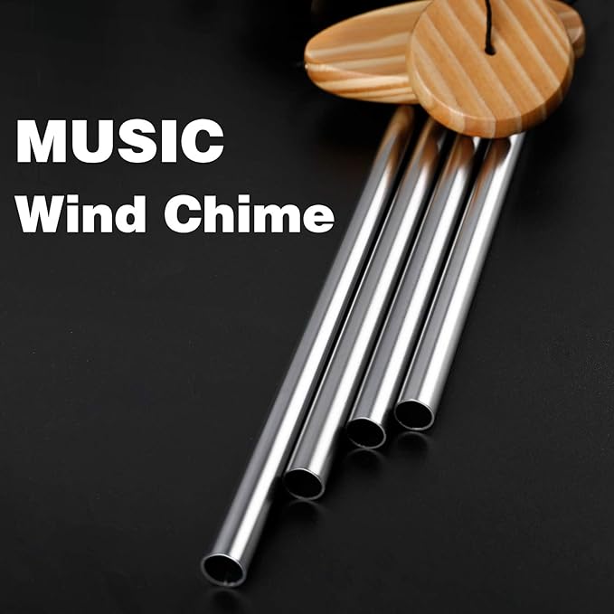 Wind Chimes,Hummingbird Solar Wind Chimes for Outside Color Changing,4 Aluminum Tubes Wind Bell for Garden/Patio Decor Thanksgiving Gifts for Mom, Wife, Grandma Neighbors(25 Inch Deep Tone)
