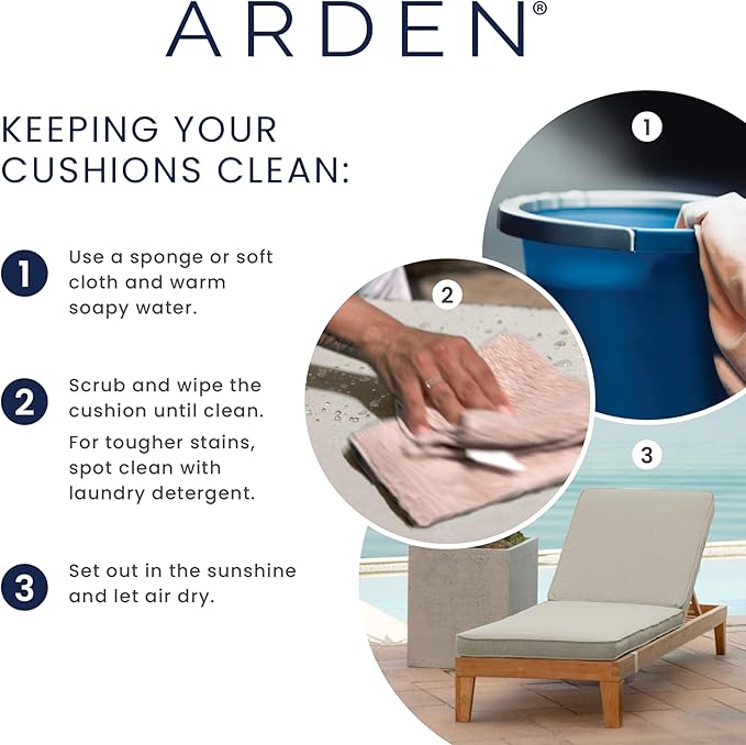 Arden 4-Pack Outdoor Patio Dining Chair Cushion, 20x44, Rain-Proof Seat Pad, Fade-Resistant Outdoor Cushion Black Demi Tile