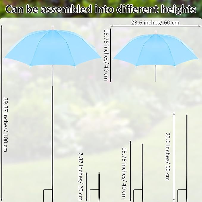 Plant Umbrellas for Outdoor Plants 24.8 Inch Garden Shade Cover Sun Protection Umbrella Space Saving Garden Umbrella Shade Canopy for Potted Plants Bed Flower Pot