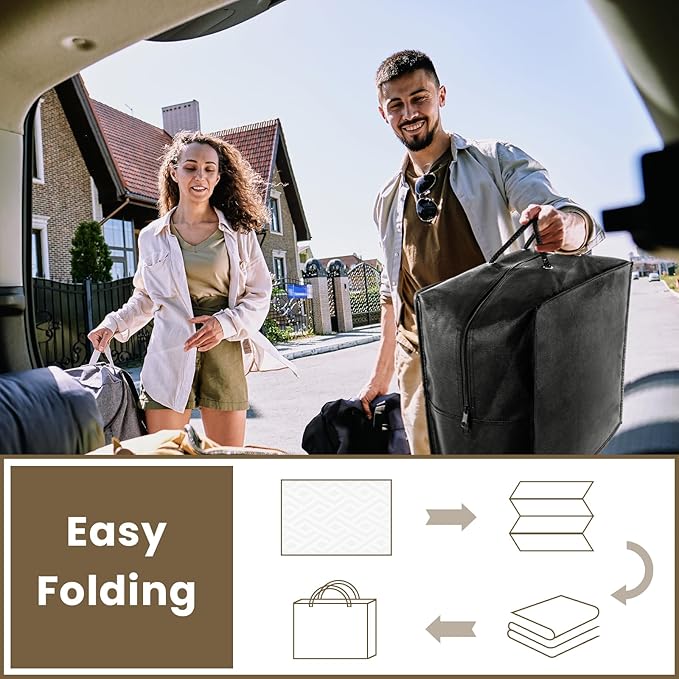9x12 Outdoor Patio Rug with Carry Bag, Waterproof Outdoor Plastic Straw Rug RV Camping Rug, Reversible Picnic Mat Outside Carpet for Backyard, Campsite, Garden, Deck, Black & Beige