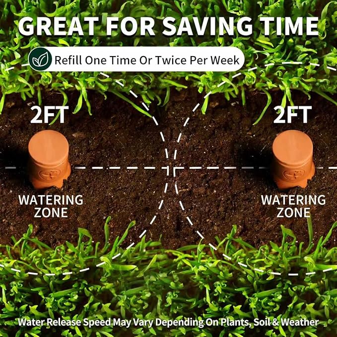 16 oz Ollas Self Watering Terracotta Pots, Olla Plant Watering Globes, Self Watering Planter Insert for Outdoor & Indoor Plants, Vacation Watering Devices Spikes Waterer System, 2 Pack