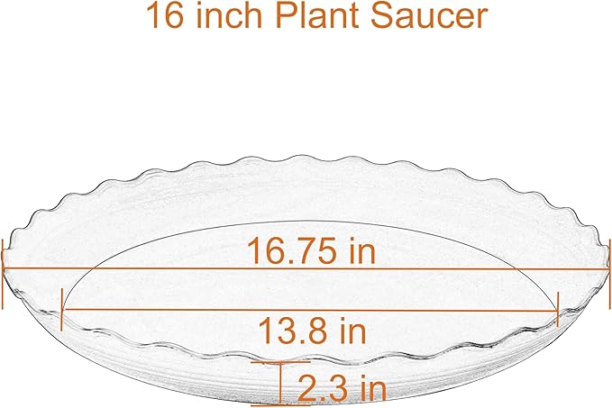 2 Pack of 16 inch Plant Saucer Plant Tray, Plastic Plant Saucer, Heavy Duty Plant Tray for Pots, Plant Saucers for Indoors Planter, Garden Water Plate Bowls for Gallon Grow Bags (Blue)
