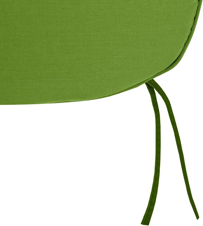 SleepMan Outdoor 17"x16" Chair Cushions with Ties Set of 6, Water Resistant All Weather U-Shape Seat Pads for Patio Garden Furniture Indoor Fade Resistant Patio Cushions (Grass Green)