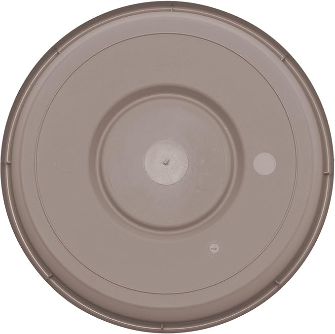 Bloem Terra Resin Saucer Tray: 4.75" Bottom Width - Pebble Stone Beige - Matte, Durable, Ribbed Bottom, Indoor and Outdoor, Fits 6" Terra Pots