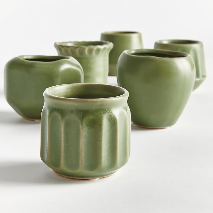 Napa Home & Garden DEZIE MINI POTS Set of 6 Green