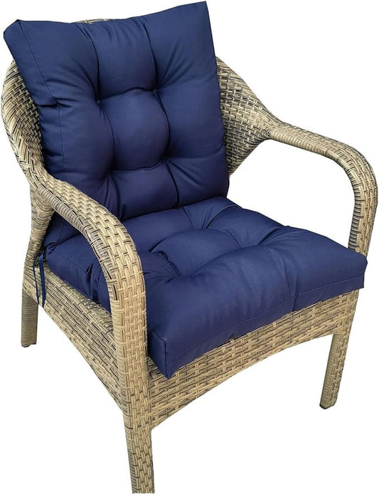 Outdoor Chair Cushion Waterproof High Back Rocking Chair Cushions for Outdoor Furniture Garden No-Slip Thicken Navy Blue Wicker Patio Chair Replacement Pad, 41.7"*20.8"