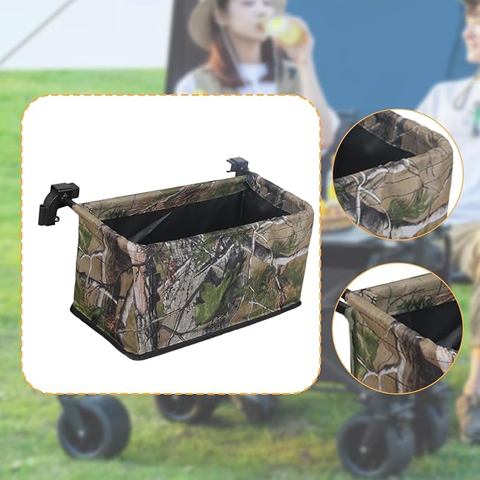 Wagon Cart Tail Bag Utility Oxford Cloth Portable Storage Bag Wagon Cart Accessories for Shopping Picnic, Light Green