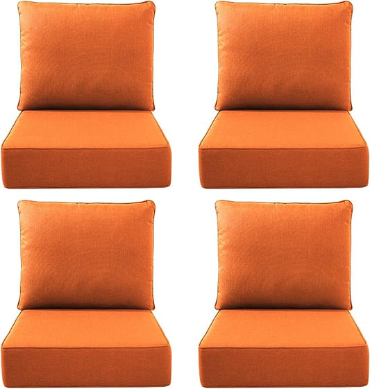 Luxury Outdoor Seat Cushion Set-22 x 24 x 6 Inch Outdoor Chair Cushions with Water Resistant & Removable Cover Outdoor Cushions for Patio Furniture Chair Sofa Couch