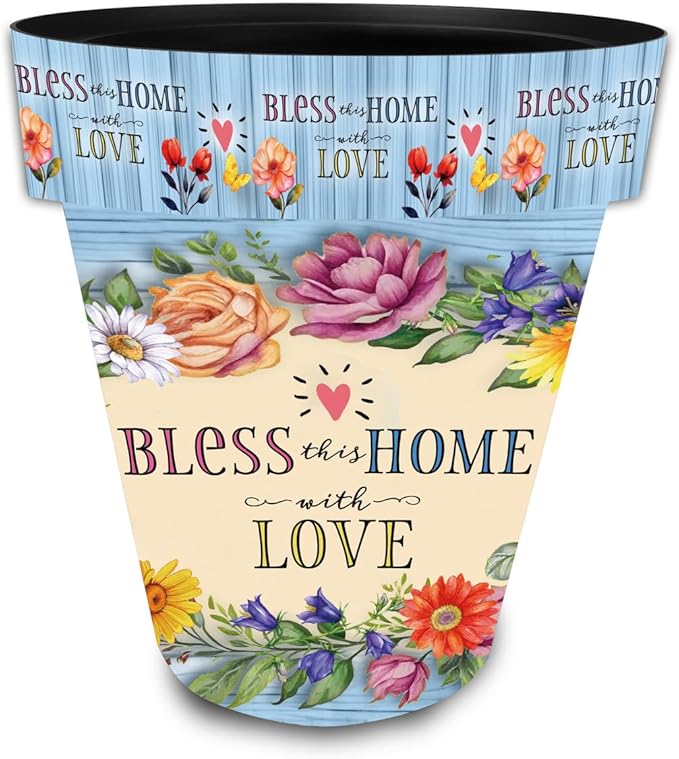 Briarwood Lane Spring Planter 14" x 15" x 15" Bless This Home with Love Large for Spring Planter