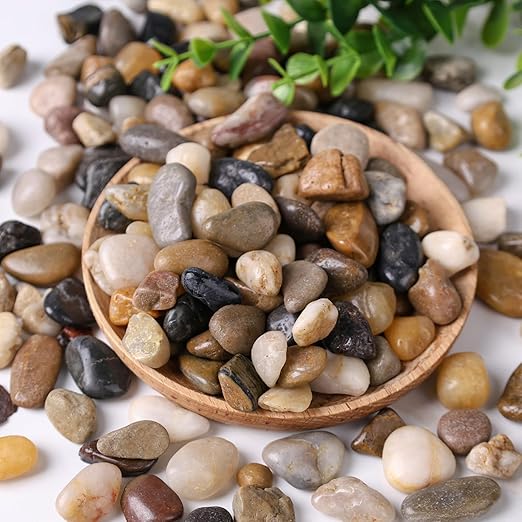 DomeStar River Rocks, Aquarium Rocks Gravel, Natural Polished Pebbles Decorative Stones for Potted Plants, Vase Filler, Home Decor, Fish Tank, Garden Landscaping, Flower Beds (1 Pound)