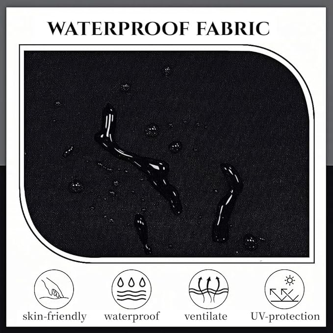 Waterproof Chair Cushions Set of 2 Outdoor,Tufted Thicken Weather and Fade Resistant Kitchen Seat Cushions,Patio Chair Pads for Garden Furniture Sofa Couch (Black)