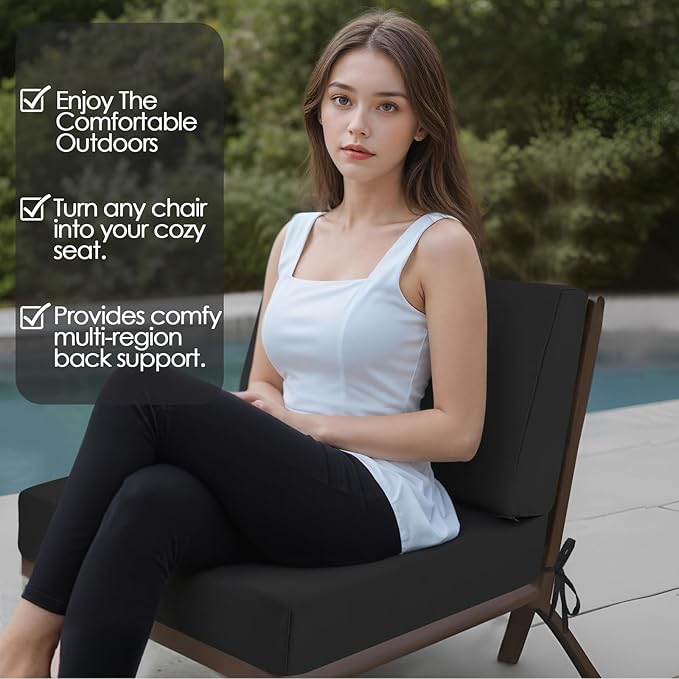 Outdoor Cushions for Patio Furniture, Outdoor Seat and Back Cushion, Waterproof Hampton Bay Deep Seat Replacement Couch Cushions for Garden Lawn