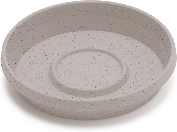 Bloem Terra Resin Saucer Tray: 9.25" Bottom Width - Vanilla Bean - Matte, Durable, Ribbed Bottom, Indoor and Outdoor, Fits 12" Terra Pots